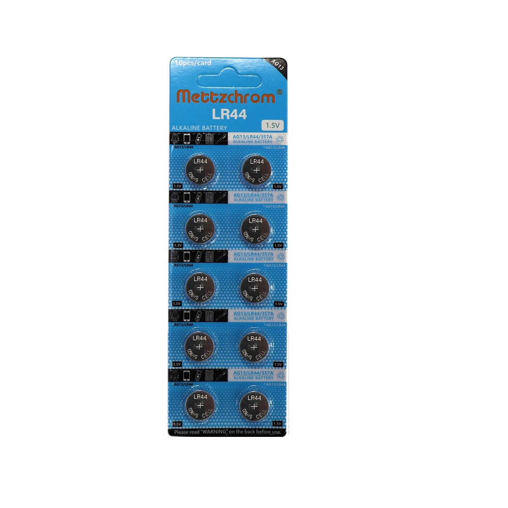 Mettzchrom Ag13 Alkalin Lr44h A76 Sr44 357 LR44 Alkalin Düğme Pil 50 adet