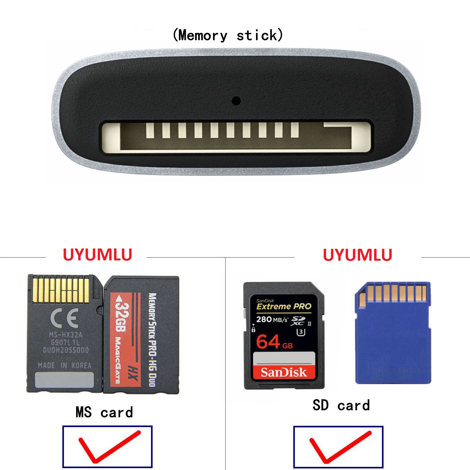 Sony uyumlu hafıza kart okuyucu Lightning Hafıza Kart Okuyucu Memory Stick pro Duo Sd kart iphone