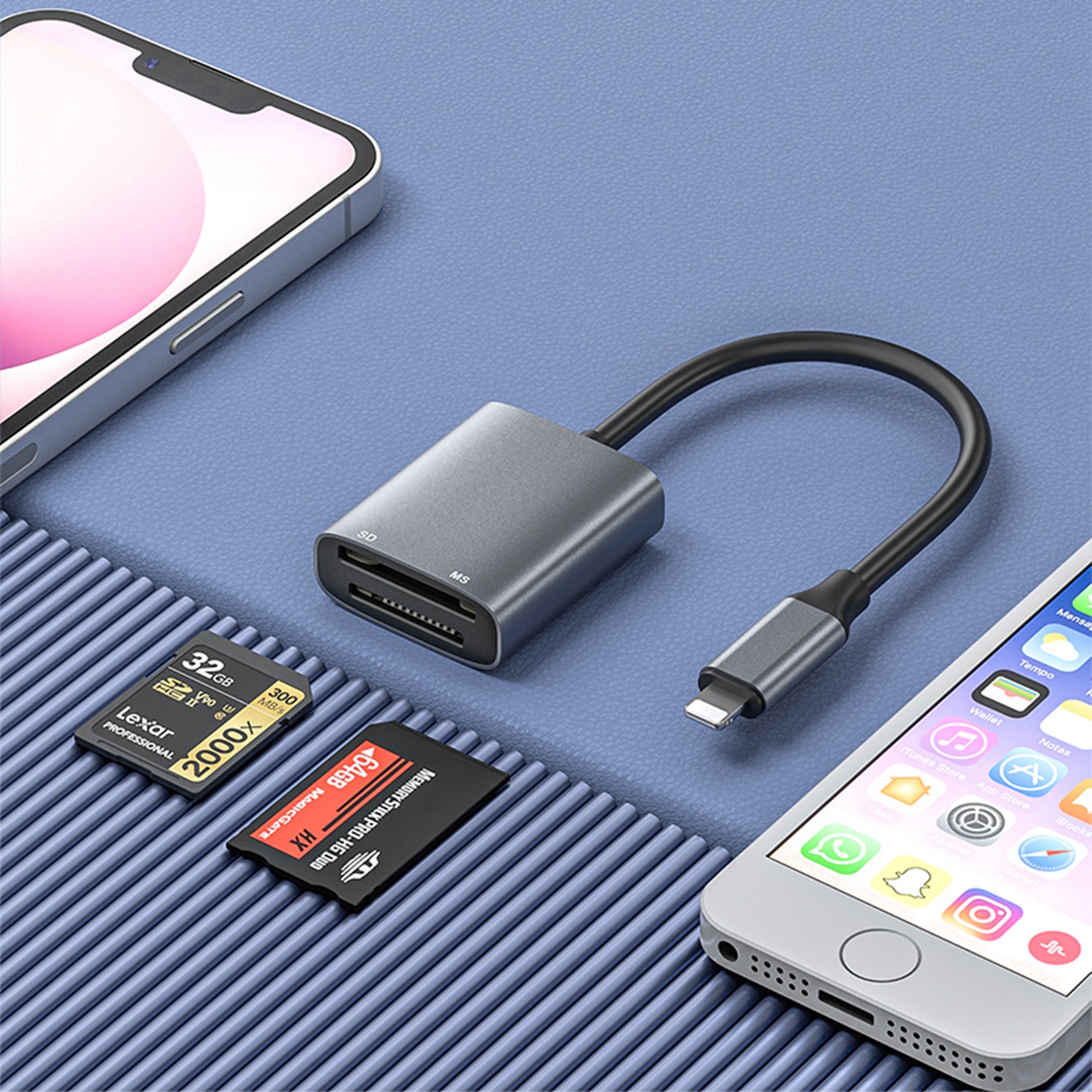 Sony uyumlu hafıza kart okuyucu Lightning Hafıza Kart Okuyucu Memory Stick pro Duo Sd kart iphone