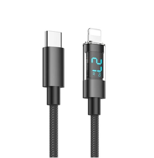 Dijital Ekranlı Hızlı Şarj Kablosu Type-c lightning iphone hızlı şarj kablosu 27W